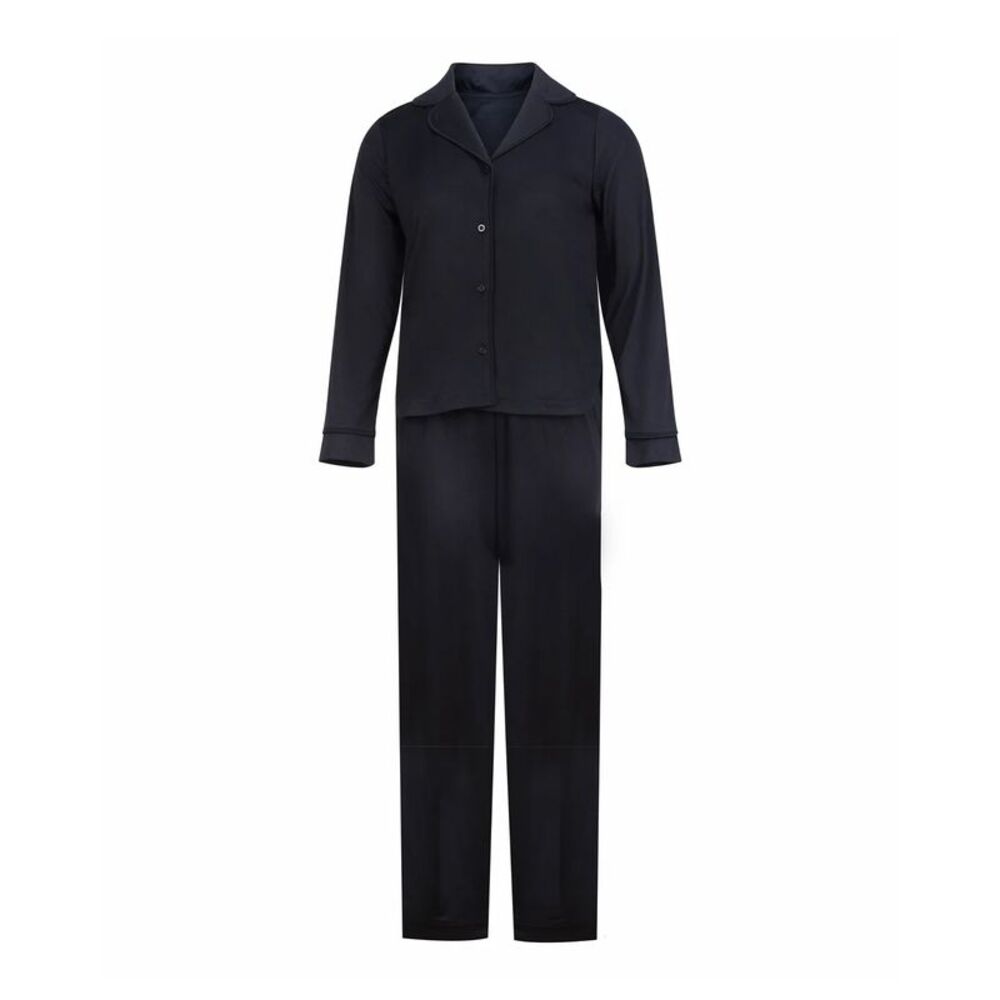 Towel City Womens/Ladies Supersoft Pajama Set / Black